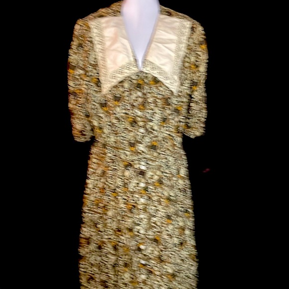 RARE FIND Vintage 80s NANCY G. Puritan Collar Wrap Dress Sz 22W 100% Rayon - Picture 2 of 11